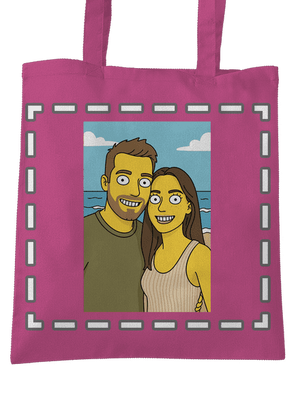 Simpsonovi z vlastnej fotky taška Fuchsia