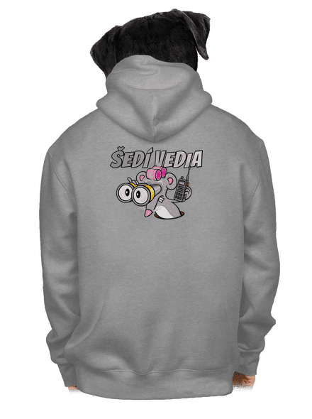 Šedí vedia - myš pánska mikina na zips Light Melange