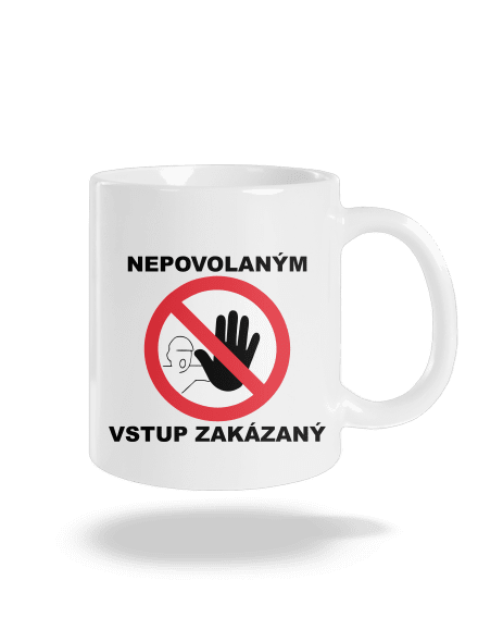 Nepovolaným vstup zakázaný klasický hrnček White