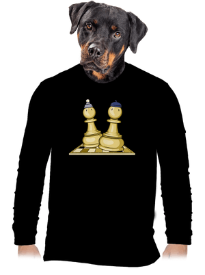 Šach a Mat pánske dlhý rukáv Black