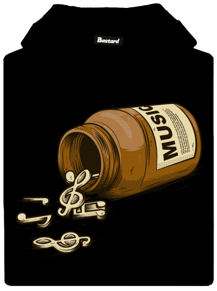 Music Pills pánska mikina klokanka Black