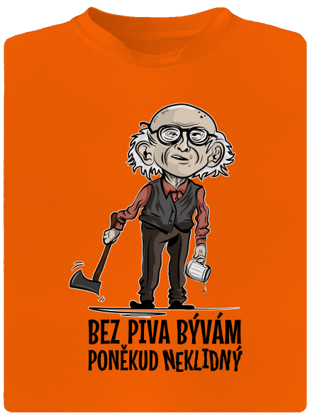 Neklidný bez piva pánske športové tričko Neon Orange