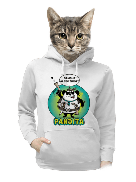 Pandita dámska mikina klokanka White