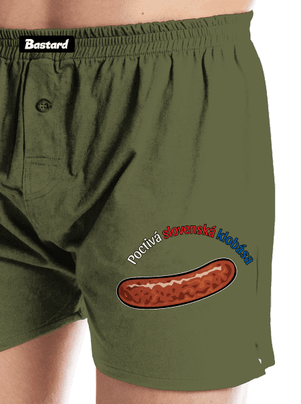 Poctivá buchta a klobása pánske trenky Khaki