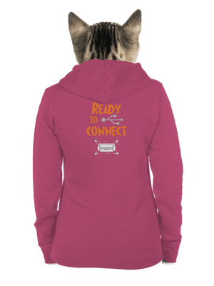 USB pripojenie dámska mikina na zips Magenta
