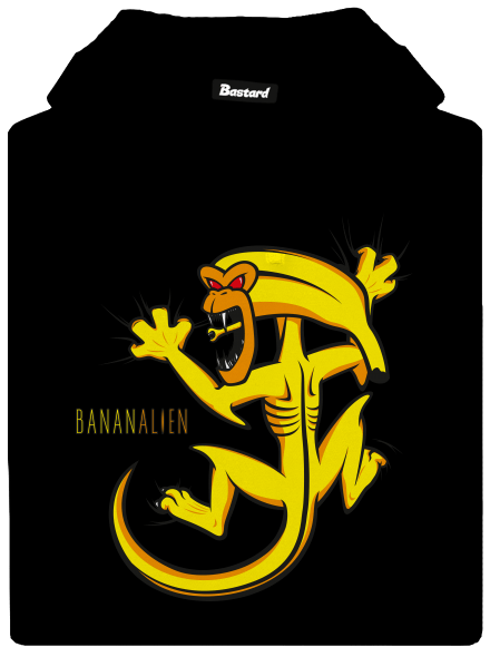 Bananalien pánska mikina klokanka Black