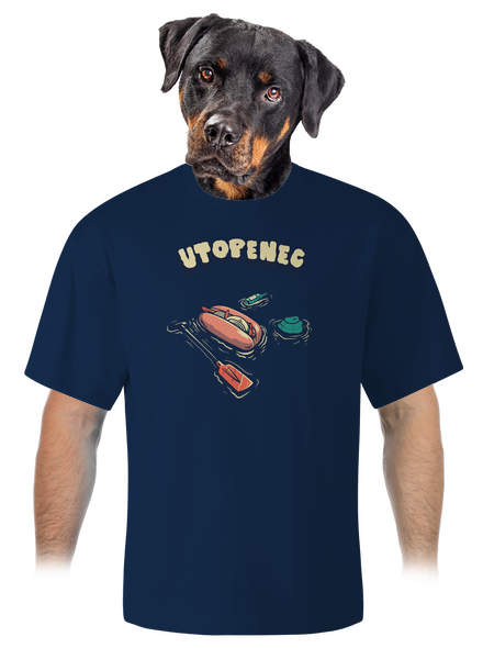 Utopenec unisex tričko oversized Midnight Blue