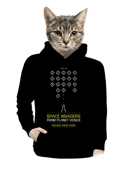 Space Invaders dámska mikina klokanka Black