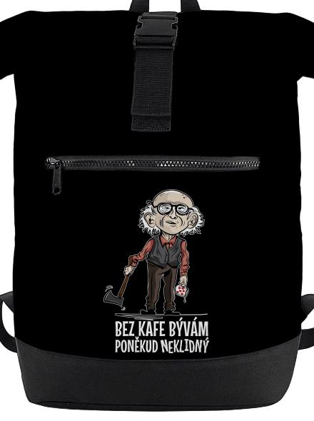 Neklidný bez kafe batoh Black