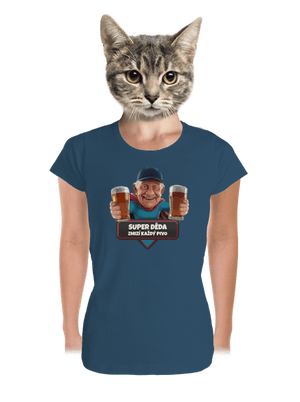 Super dedo dámske tričko prémium Petrol Blue