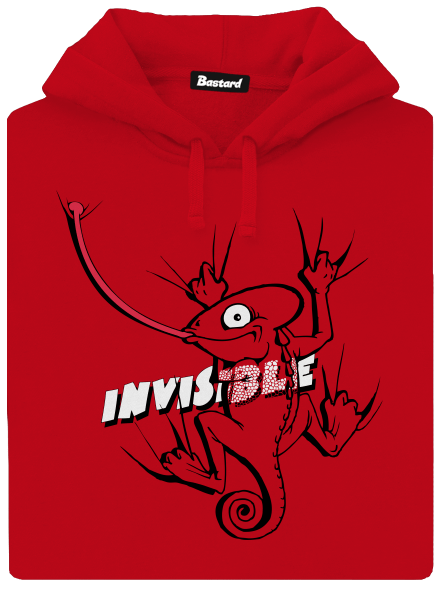 Invisible chameleon pánska mikina klokanka Red