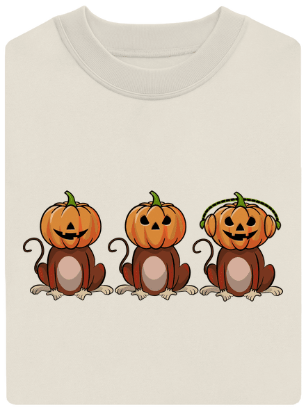 Halloween opičky unisex mikina bez kapucne Off White