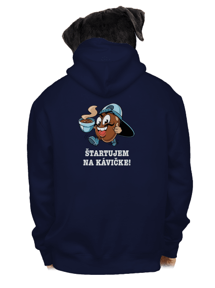 Štartujem na kávičke pánska mikina na zips Navy