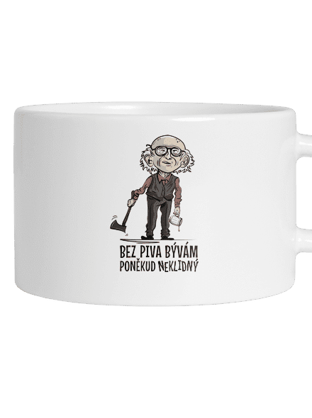 Neklidný bez piva hrnček makronka White