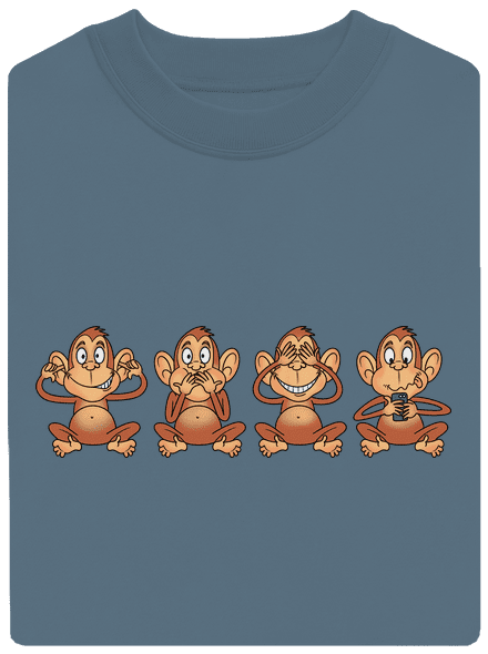 Opička s mobilom unisex mikina bez kapucne Nordic Blue