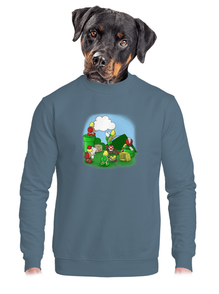 Ako sa stavia nový level? unisex mikina bez kapucne Nordic Blue