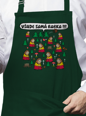 Všade samá babka zástera Bottle Green