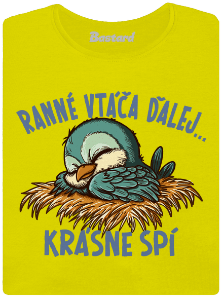 Ranné vtáča spí dámske tričko prémium Lemon