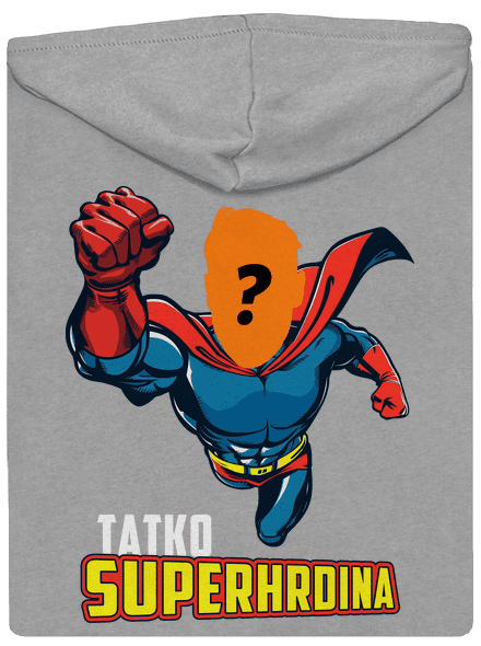 Tatko superhrdina pánska mikina na zips Light Melange