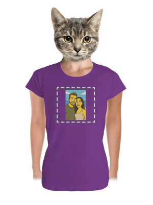Simpsonovi z vlastnej fotky dámske tričko prémium Purple
