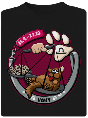 Psí horoskop: Váhy pánske športové tričko Black