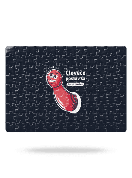 Človeče postav sa puzzle White