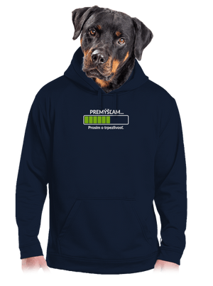 Premýšľam pánska mikina klokanka Navy