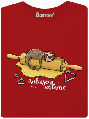 Milujem váľanie dámske tričko s lemom Red Mal