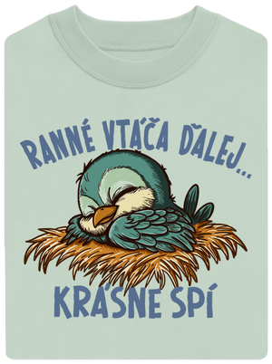 Ranné vtáča spí unisex mikina bez kapucne Blush Mint