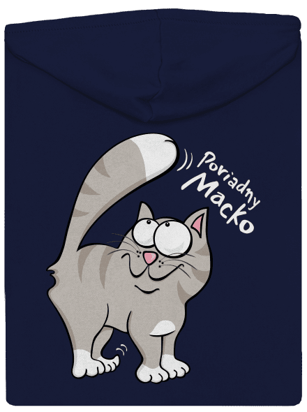 Macko a Micka pánska mikina na zips Navy
