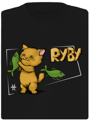 Mačací horoskop: Ryby dámske športové tričko Black