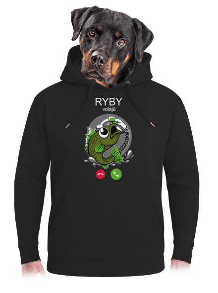 Ryby volají unisex mikina premium Dark Black