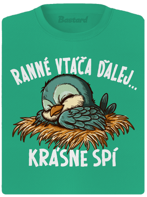 Ranné vtáča spí dámske športové tričko Mint Mal