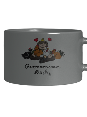 Rozmaznávam sliepky hrnček makronka Grey Macaron