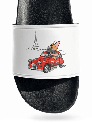 Francúzsky buldoček šľapky White