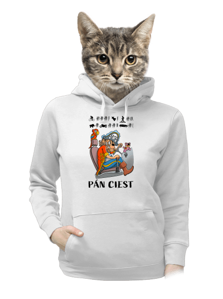 Pán ciest dámska mikina klokanka White