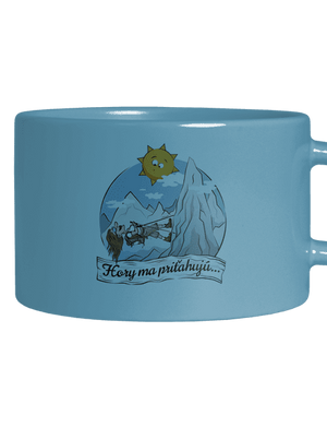 Hory ma priťahujú hrnček makronka Blue Macaron