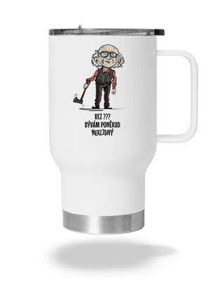 Neklidný - vlastný text termohrnček White