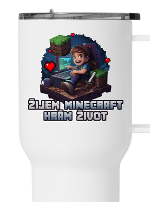 Žijem Minecraft termohrnček White