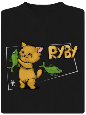 Mačací horoskop: Ryby pánske športové tričko Black