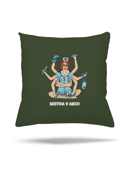 Sestra v akcii vankúš Olive Green
