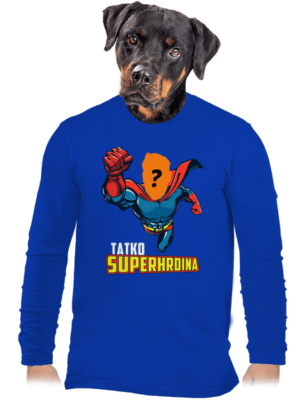 Tatko superhrdina pánske dlhý rukáv Royal Blue