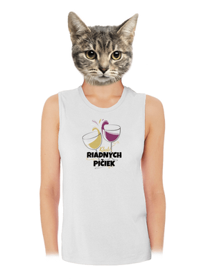 Klub riadnych pičiek dámske tielko voľné White