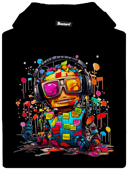 Workaholic robot detská mikina klokanka Black