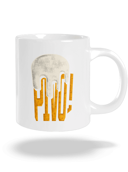Nápis Pivo veľký hrnček White
