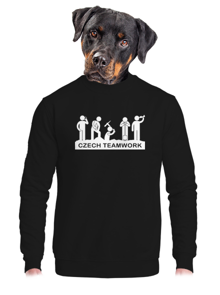 Czech Teamwork unisex mikina bez kapucne Black
