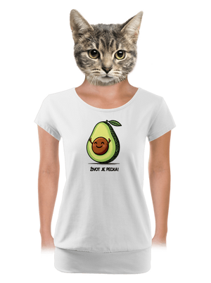 Život je pecka dámske tričko s lemom White