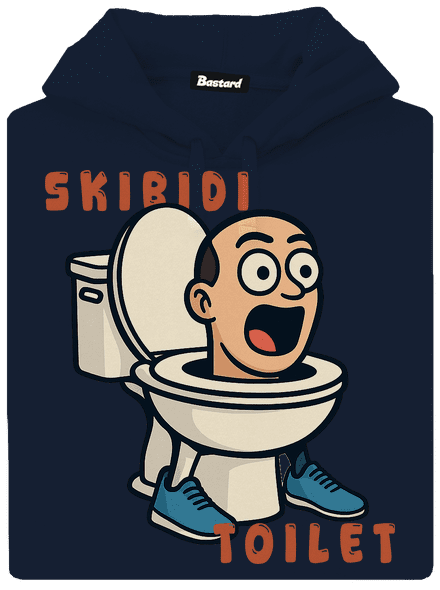 Skibidi Toilet pánska mikina klokanka Navy