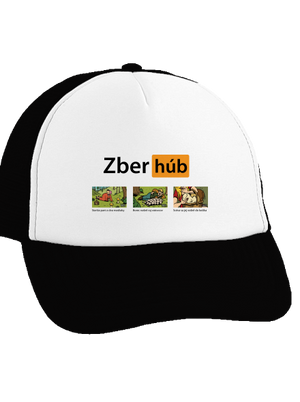 Zber húb šiltovka truckerka Black cap