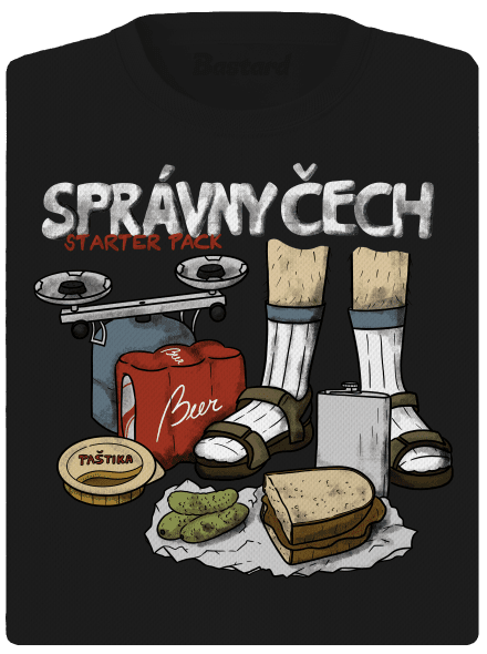 Správny Čech dámske športové tričko Black